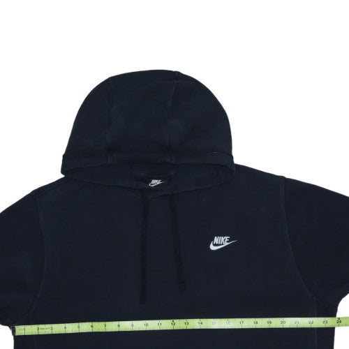 Nike Men's Black Pullover Hoodie L Cotton Fleece Logo Casual