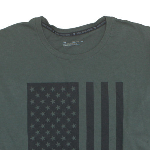 Under Armour Men's Green Flag Graphic T-Shirt XXL Loose Fit