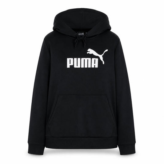 Puma Womens Black Hoodie UK 12 Pullover Logo Sweatshirt
