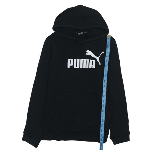 Puma Womens Black Hoodie UK 12 Pullover Logo Sweatshirt