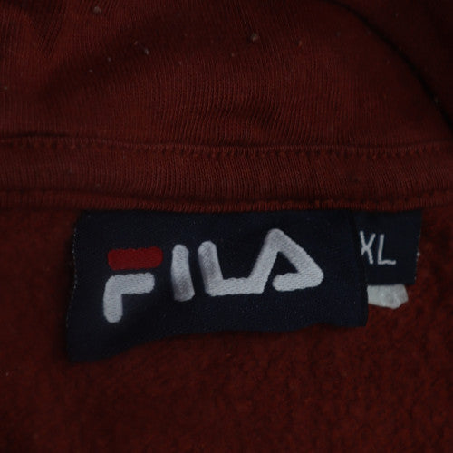 Fila Mens Brown Pullover Hoodie XL Regular Fit Logo Fleece