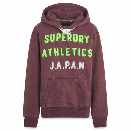 Superdry Men's Brown Small Pullover Hoodie with Logo Print