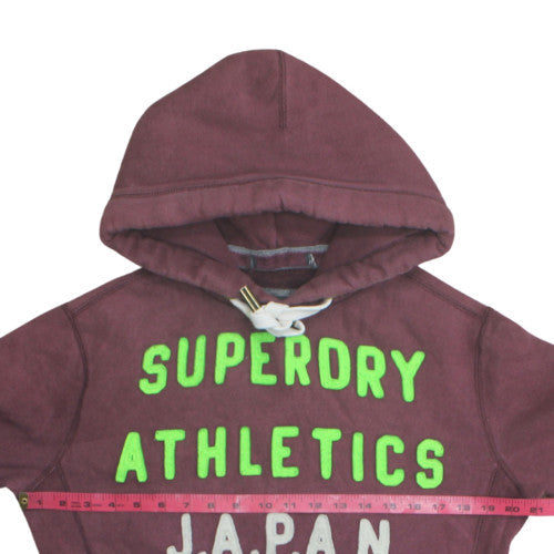 Superdry Men's Brown Small Pullover Hoodie with Logo Print