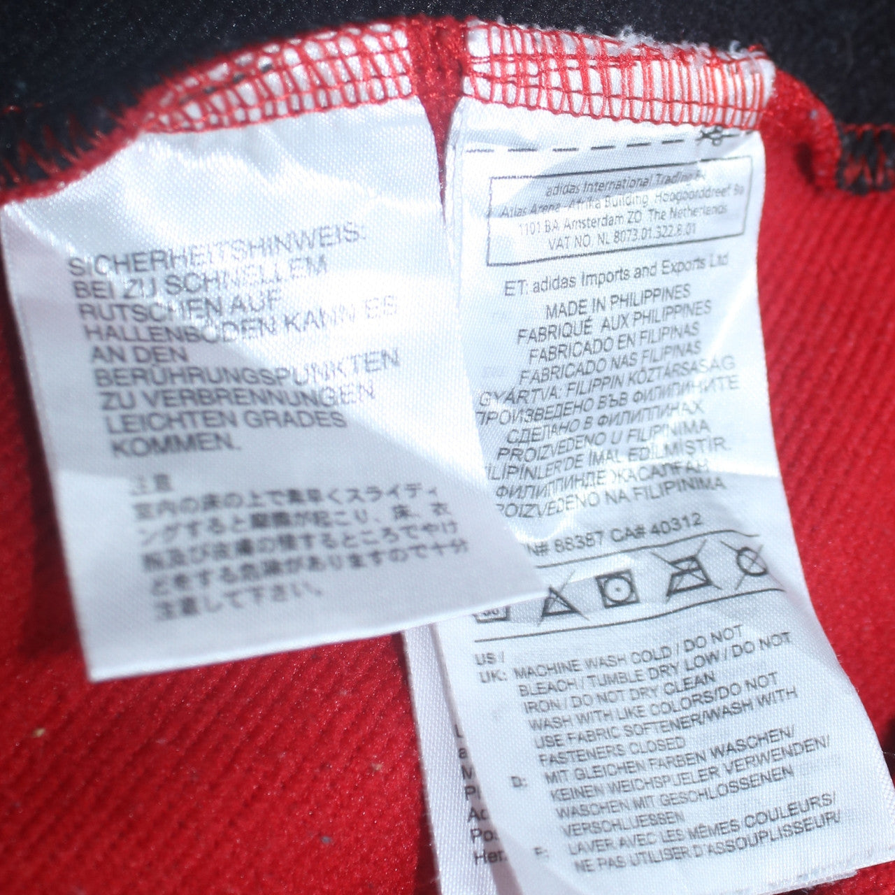Adidas Men's Red Full Zip Sports Sweatshirt Size L