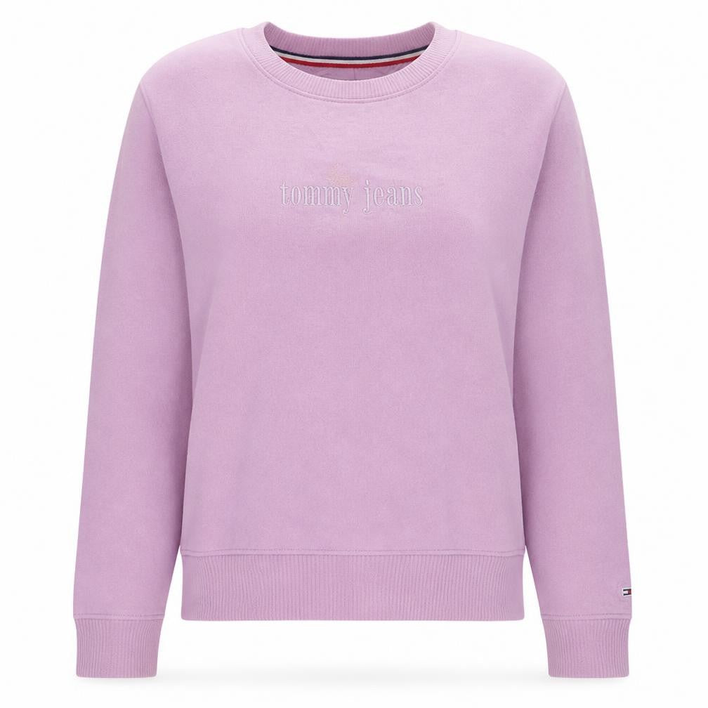 Tommy Jeans Womens Pink Crew Neck Pullover Sweatshirt Size M