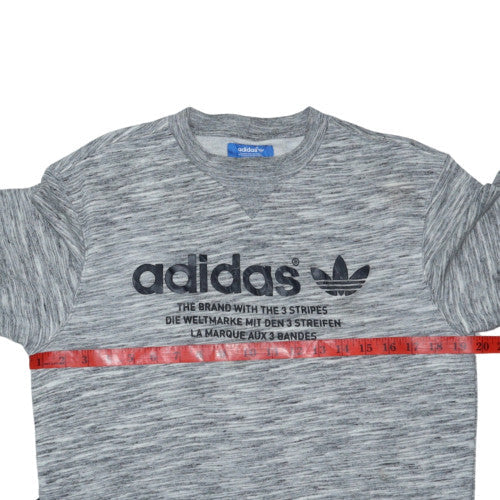 adidas Men's Grey Crew Neck Pullover Sweatshirt Size S