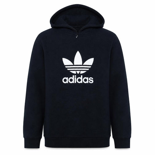 adidas Men's Black Pullover Hoodie M Logo Fleece Sweatshirt