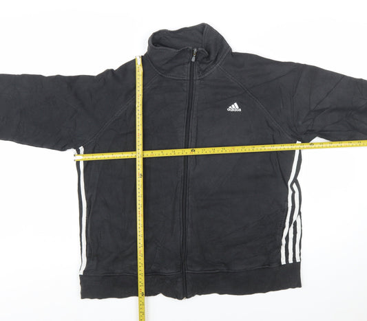 Adidas Womens Black Full Zip Sweatshirt Hoodie XL Relaxed Fit
