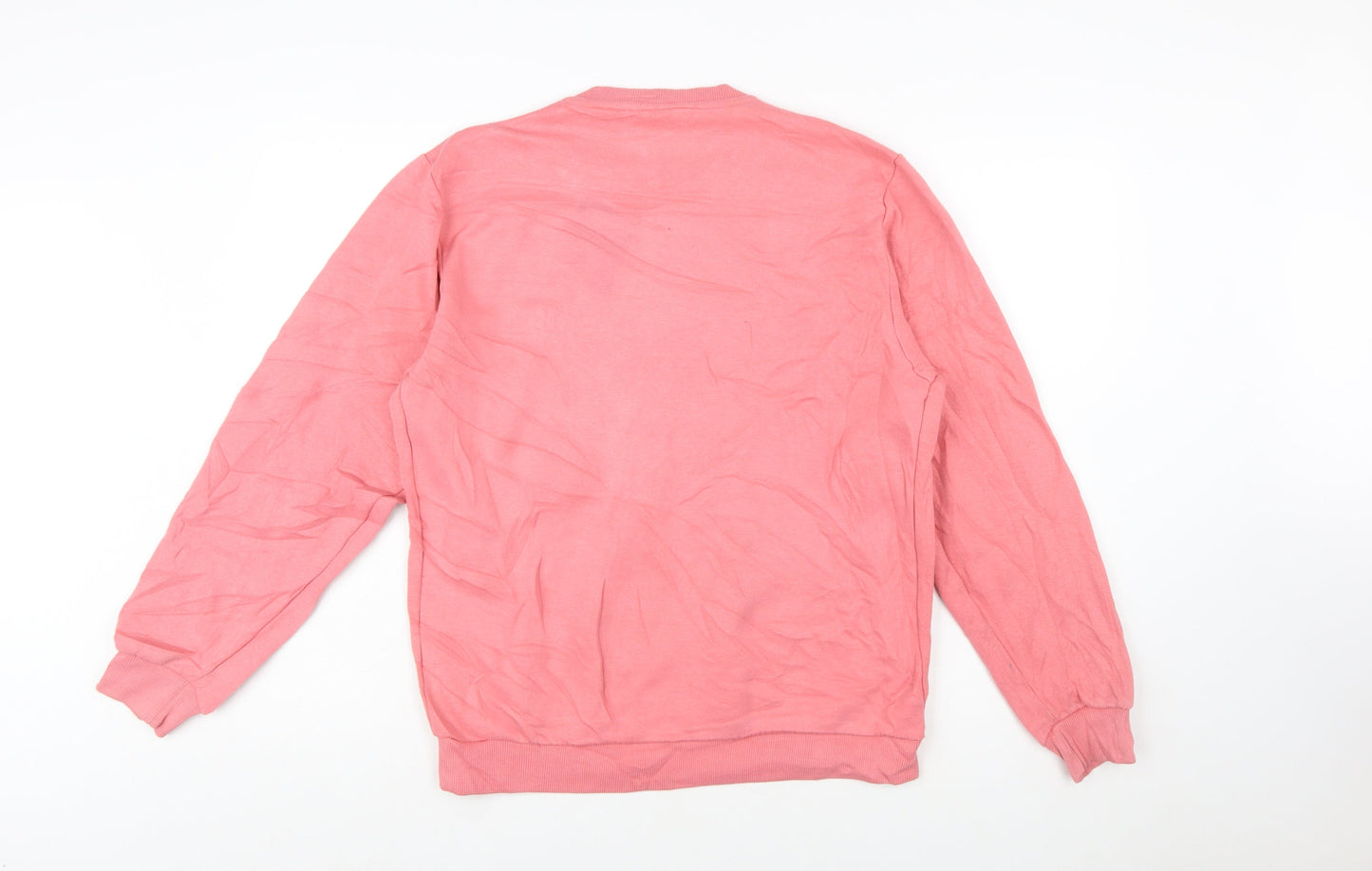 Fila Womens Pink Crew Neck Pullover Sweatshirt M Cotton Blend