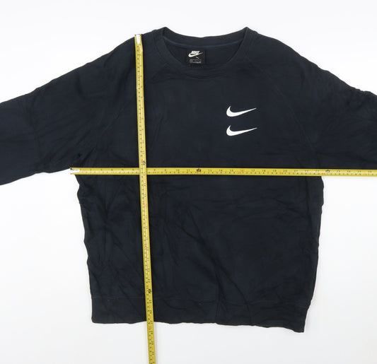 Nike Men's Black Crew Neck Pullover Sweatshirt L Graphic Logo