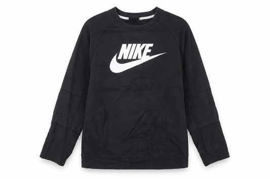 Nike Women Black Large Pullover Sweatshirt with Logo Print