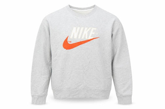 Nike Men's Grey Small Pullover Crew Neck Logo Sweatshirt