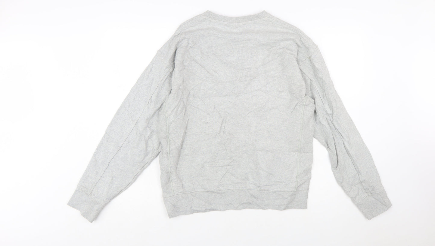 Nike Men's Grey Small Pullover Crew Neck Logo Sweatshirt