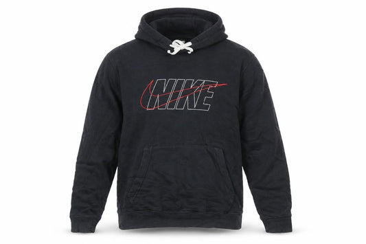 Nike Men’s Black XL Pullover Hoodie with Logo Fleece Sweatshirt