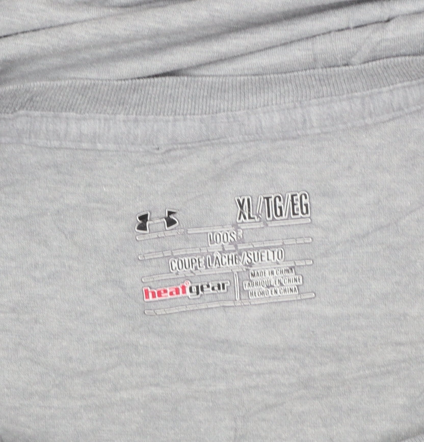 Under Armour Men's Grey HeatGear Graphic T-Shirt XL Loose Fit