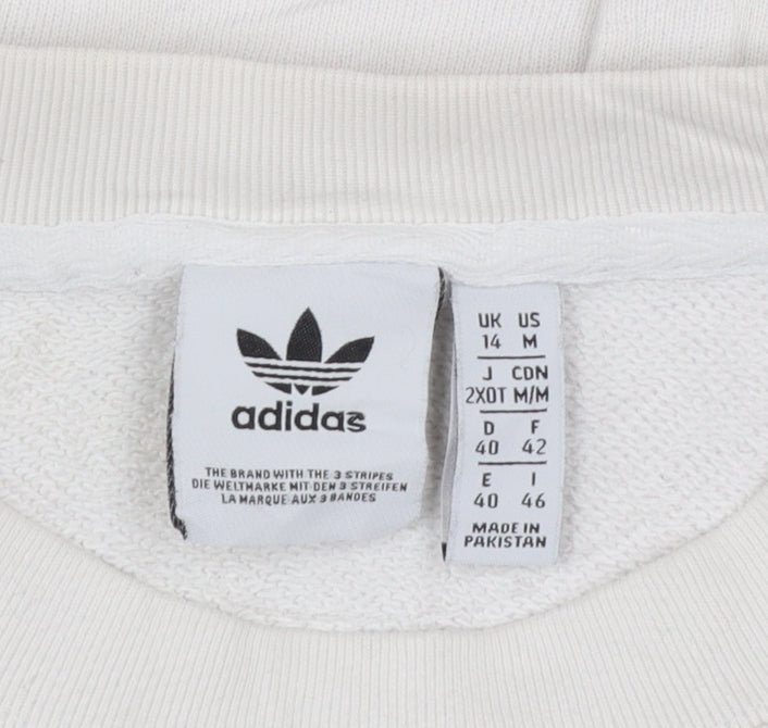 Adidas Men's White Trefoil Logo Pullover Sweatshirt Size M