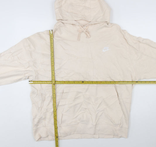 Nike Womens Beige Pullover Hoodie XL Cotton Blend Casual