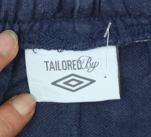 Umbro Men's Blue Jogger Trousers L Cotton Blend Sportswear