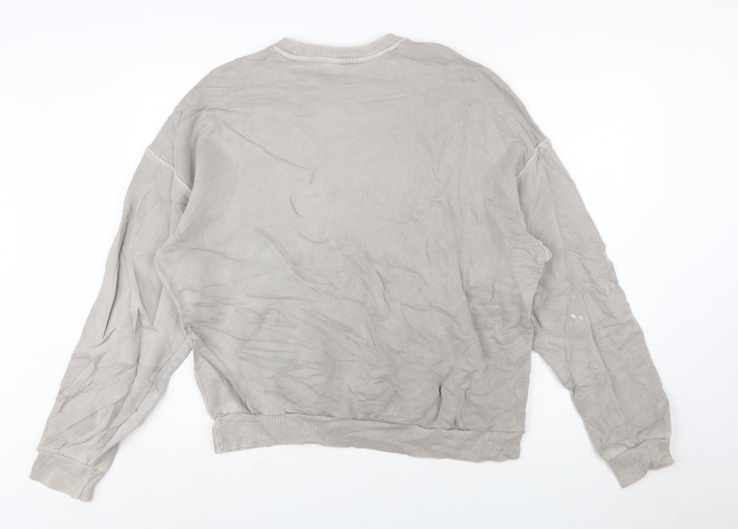 Reebok Womens Beige Crew Neck Pullover Sweatshirt Size M Cotton