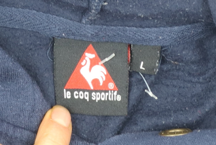 Le Coq Sportif Men's Blue Pullover Hoodie L Regular Fit Logo