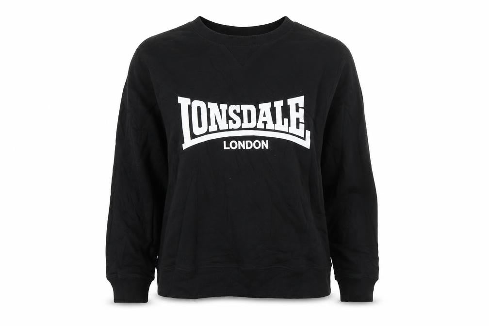 Lonsdale London Women's Black Cotton Blend Logo Sweatshirt Size 14