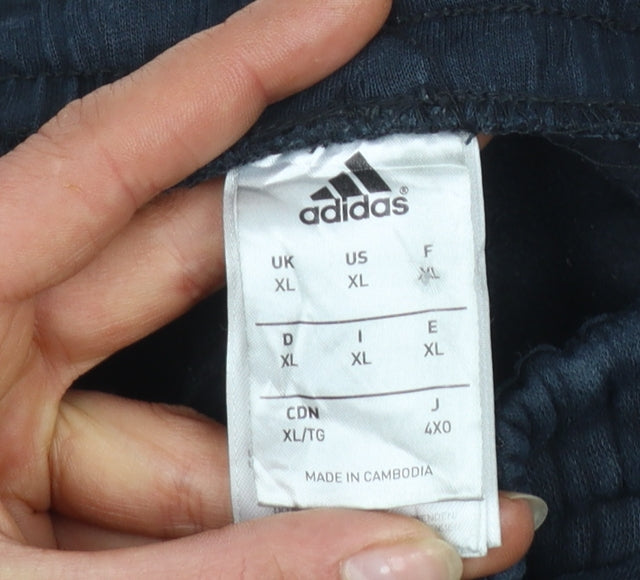 Adidas Men's Black XL Jogger Trousers with Stripes