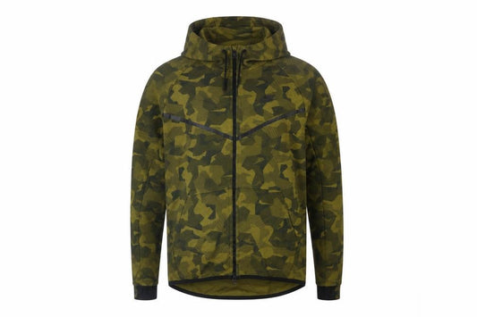Nike Men's Green Camouflage Full Zip Hoodie Size M