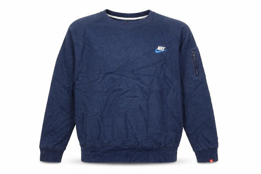 Nike Men's Blue Cotton Crew Neck Pullover Sweatshirt L