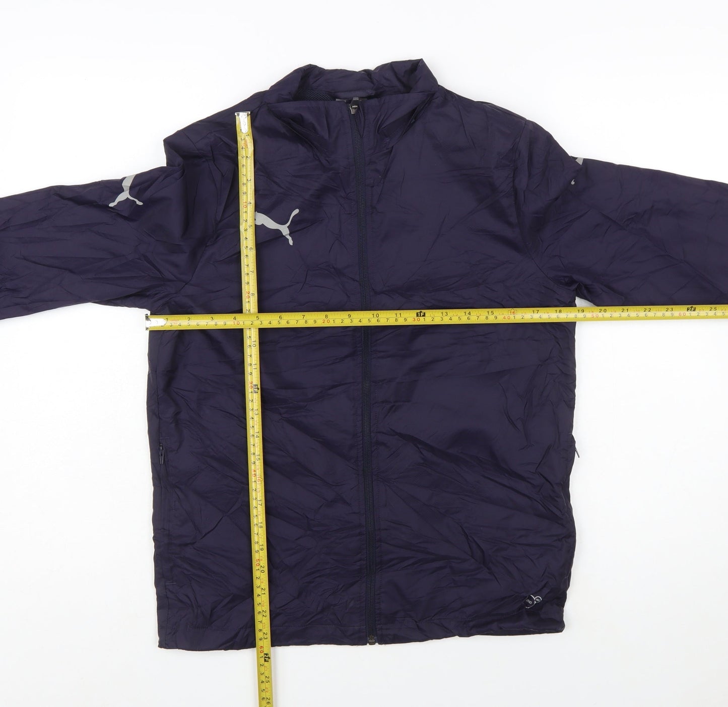 Puma Boys Blue Nylon Windbreaker Jacket Size 14 Years Lightweight Zip