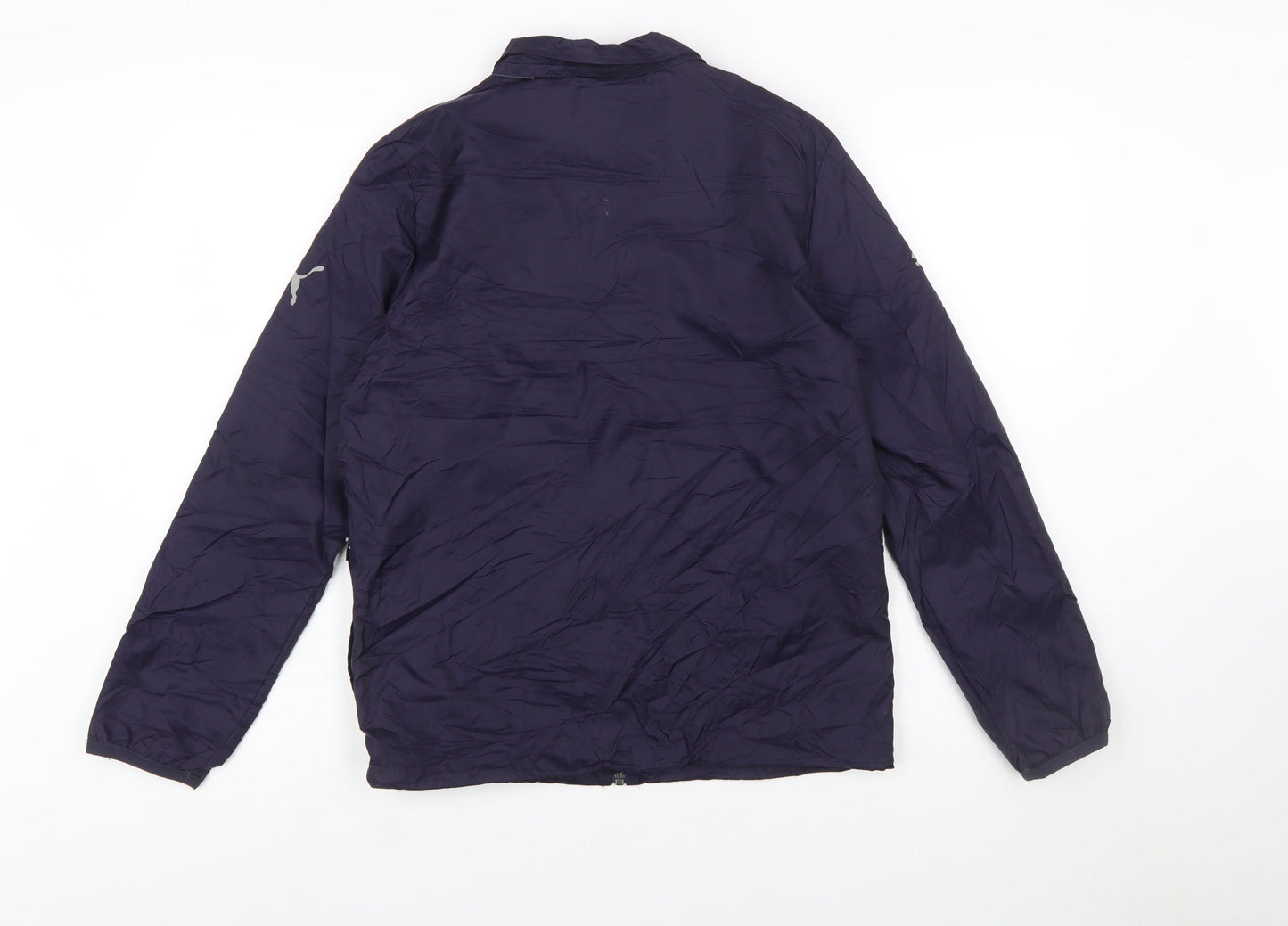 Puma Boys Blue Nylon Windbreaker Jacket Size 14 Years Lightweight Zip
