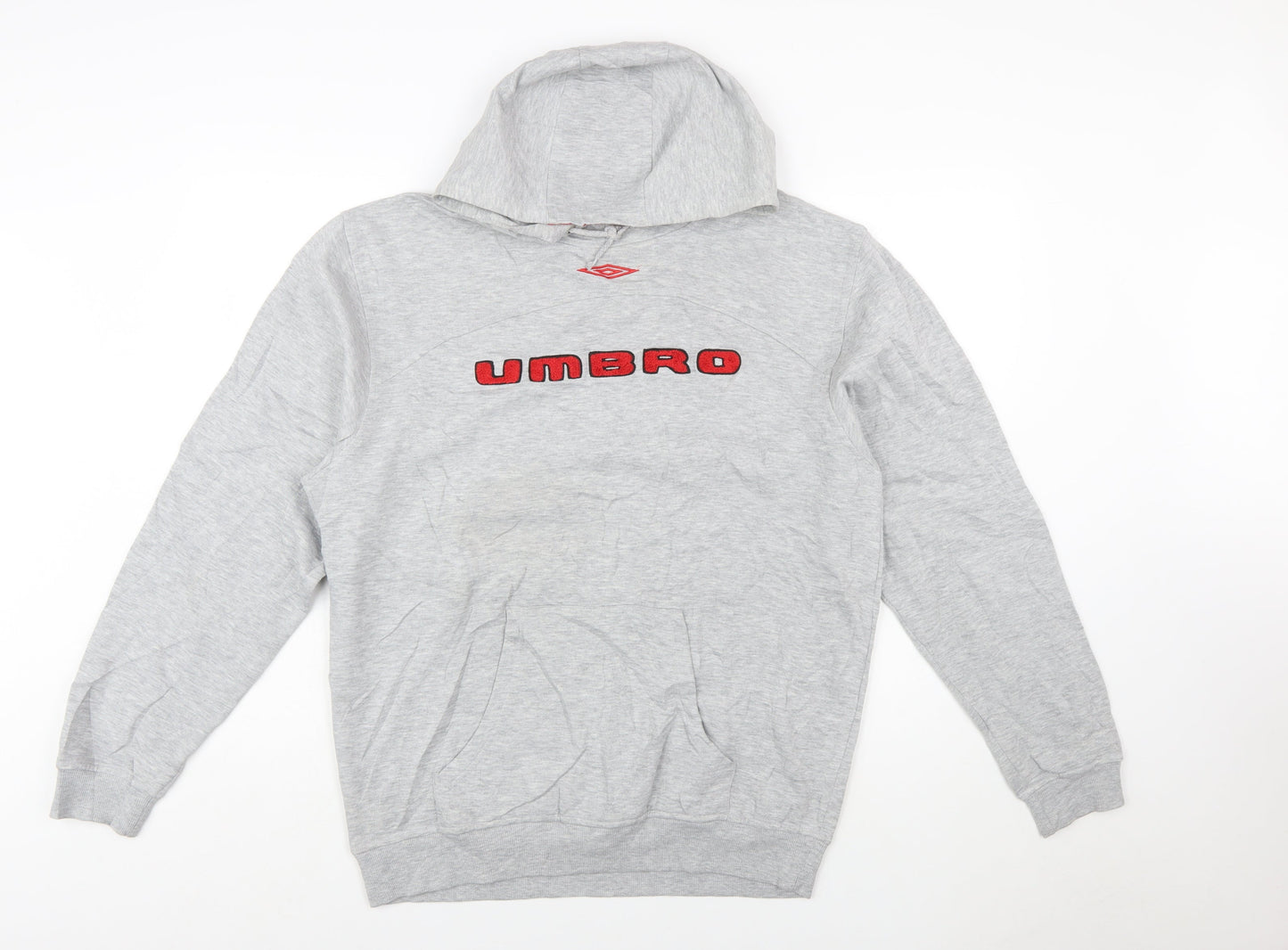 Umbro Mens Grey Pullover Hoodie M Sports Graphic Fleece