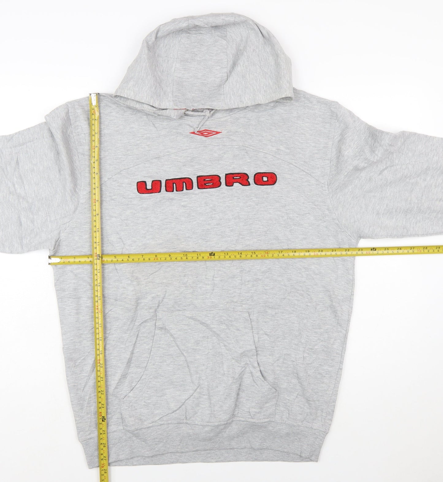 Umbro Mens Grey Pullover Hoodie M Sports Graphic Fleece