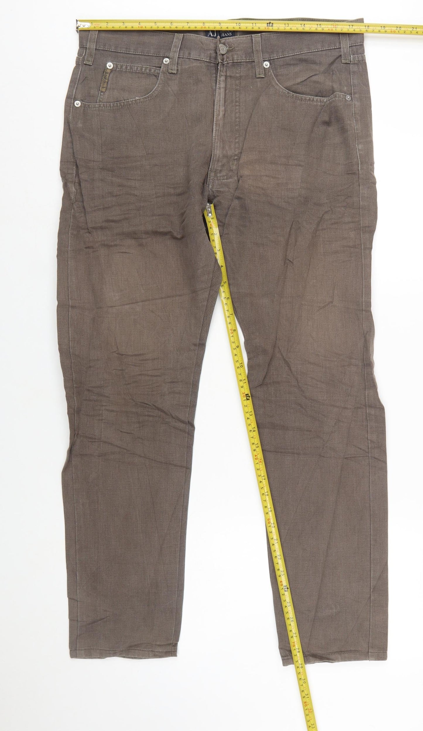 Armani Jeans Men's Brown Straight Leg Jeans Size 36 Regular Fit