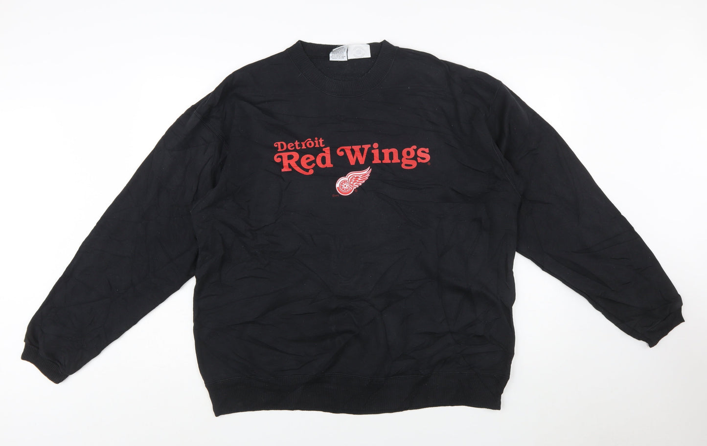 CCM Men's Black Detroit Red Wings Sweatshirt L Pullover Vintage Sports