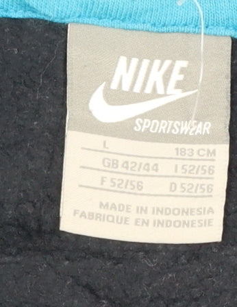 Nike Mens Black L Pullover Hoodie Sportswear Graphic Fleece