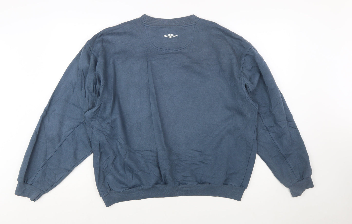Umbro Men Blue L Pullover Crew Neck Retro Sports Sweatshirt