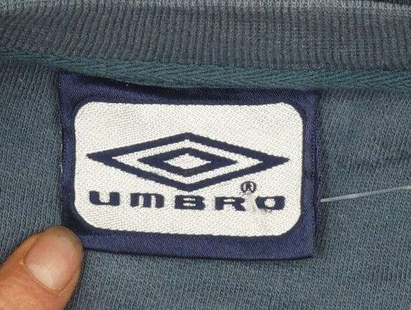 Umbro Men Blue L Pullover Crew Neck Retro Sports Sweatshirt