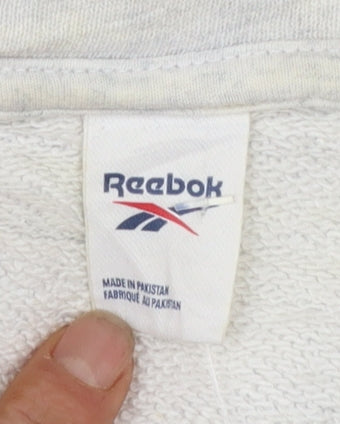 Reebok Mens Grey XS Pullover Hoodie Classic Logo Cotton Sweatshirt