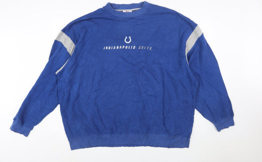 NFL Mens Blue 2XL Pullover Sweatshirt Indianapolis Colts Logo