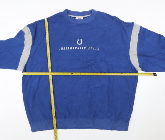 NFL Mens Blue 2XL Pullover Sweatshirt Indianapolis Colts Logo
