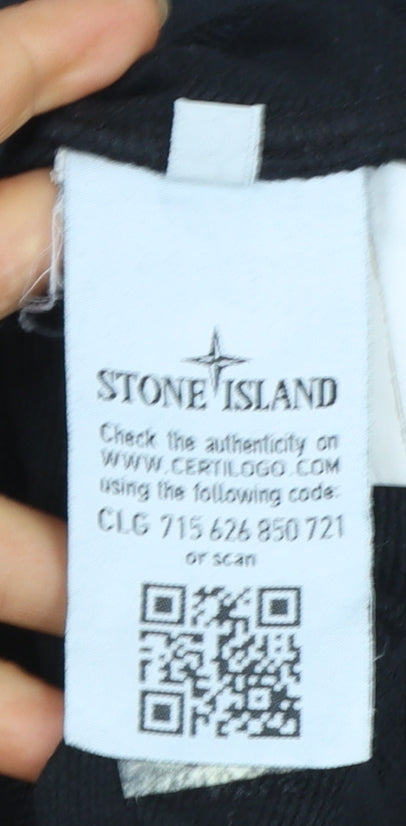 Stone Island Men's Black 3XL Cotton Crew Neck Pullover Sweatshirt