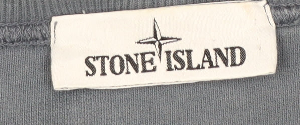 Stone Island Men's Blue Crew Neck Pullover Sweatshirt Size S