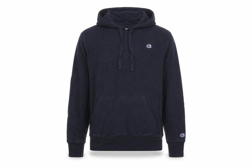 Champion Men's Blue Pullover Hoodie Small Logo Sweatshirt