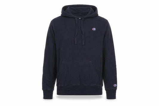 Champion Men's Blue Pullover Hoodie Small Logo Sweatshirt