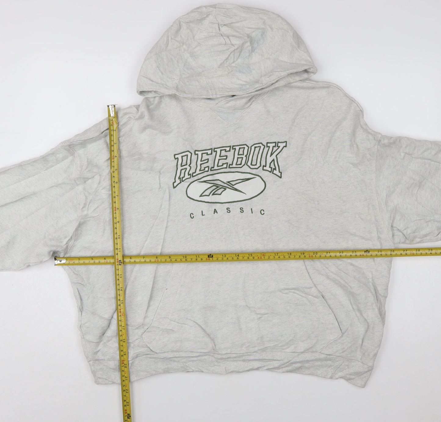 Reebok Women's Grey Classic Logo Pullover Hoodie XL Cotton