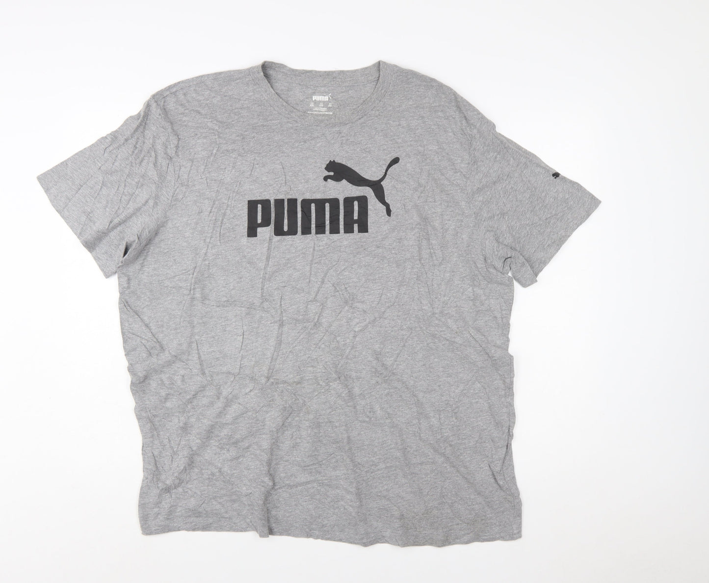 Puma Mens Grey XXL Graphic Logo Crew Neck Short Sleeve T-Shirt
