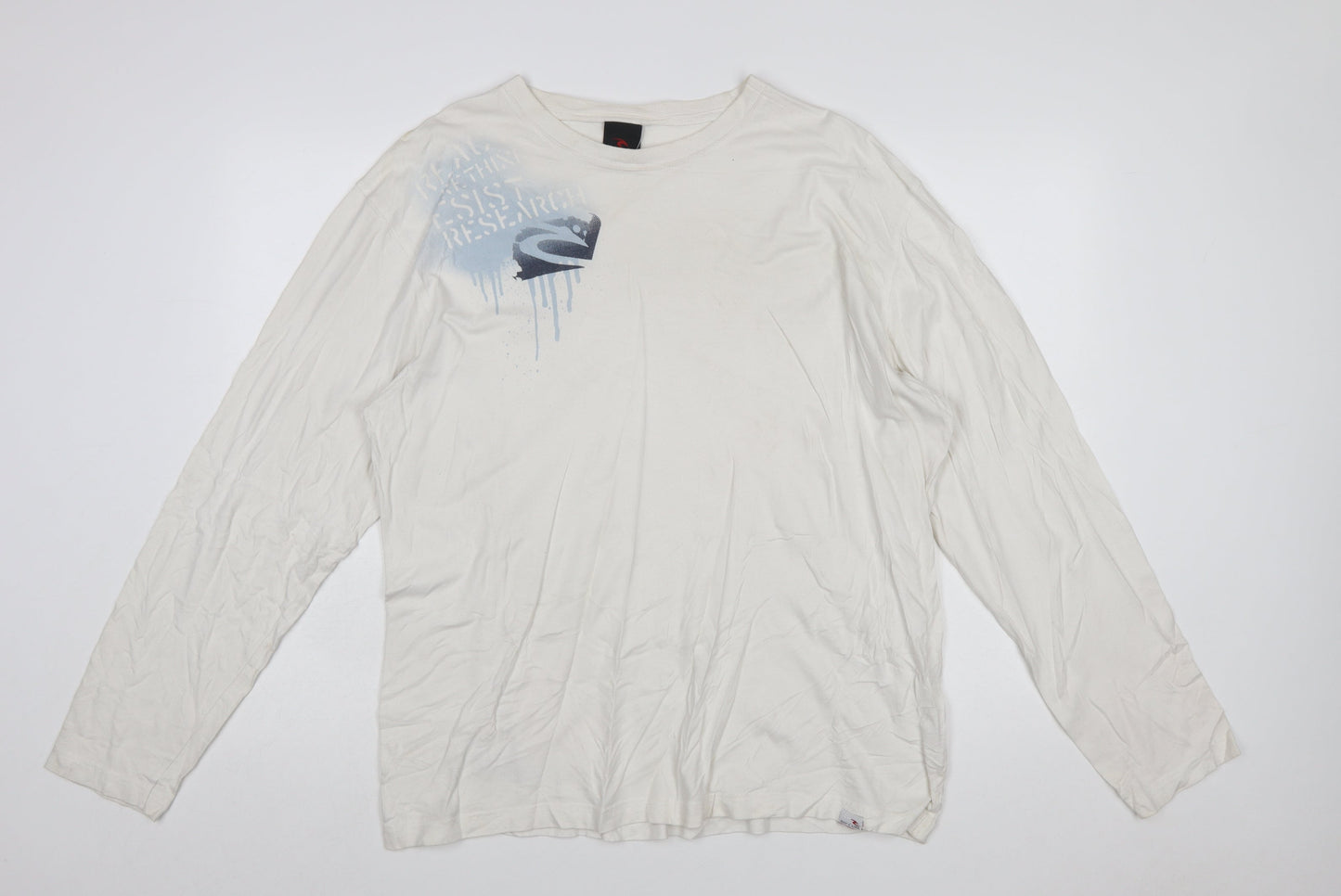 Rip Curl Men’s White Long Sleeve Surf Graphic Cotton T-Shirt XL