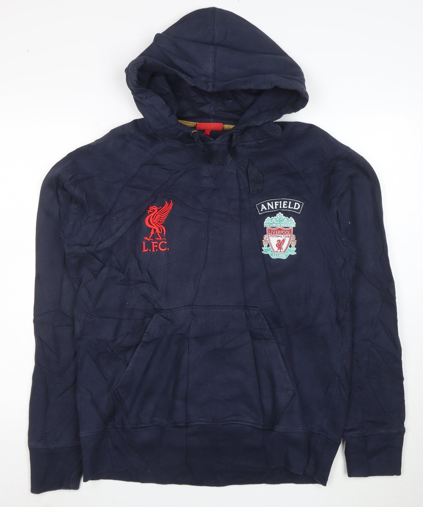 Liverpool FC Men's Blue Anfield Pullover Hoodie - Size M