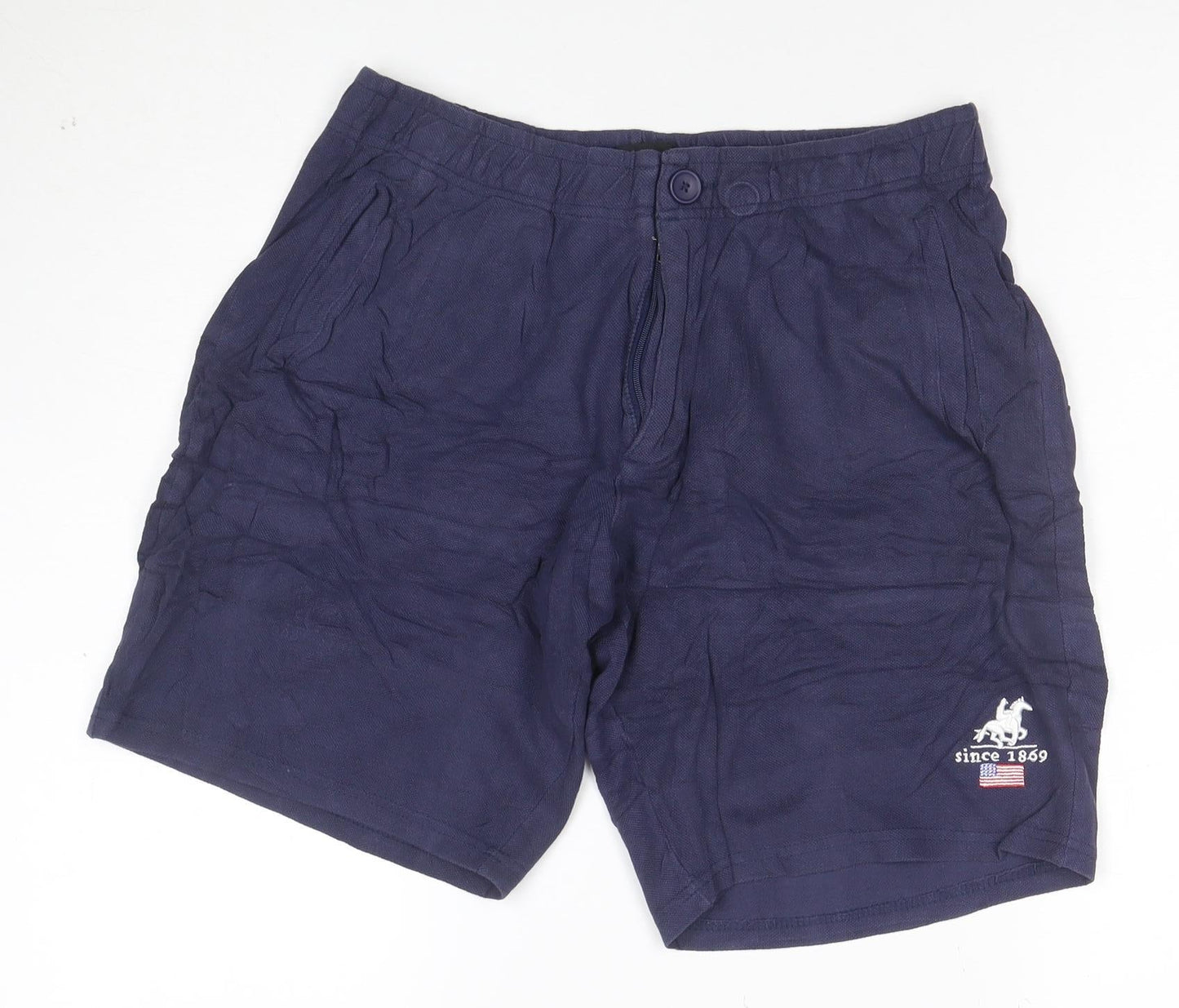 U.S. Grand Polo Navy Blue Men's M Regular Elastic Waist Shorts