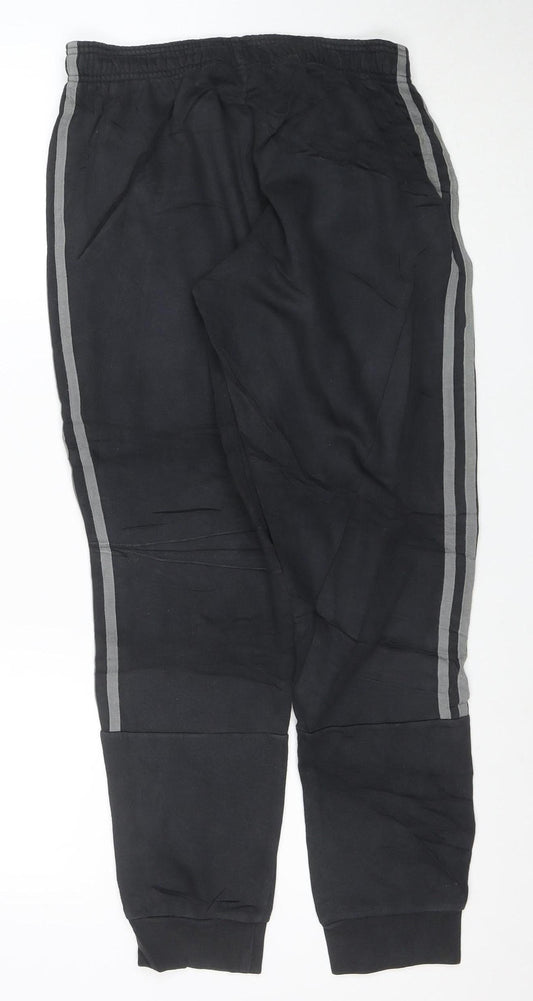 Adidas Men's Black Jogger Trousers S Regular Fit Elastic Waist